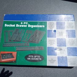 6 Piece Socket Drawer Organizer Holds 195 Sockets 