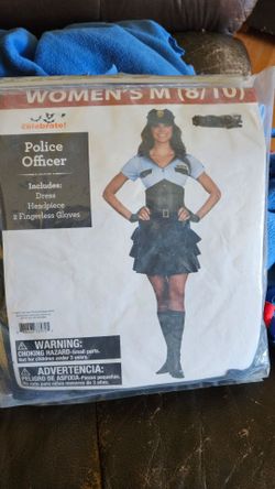Halloween Costumes Womens Police Officer, 3 Piece, M 8/10, New In Package.