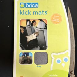 🆕 Brica Deluxe Kick Mats Car Seat Protector Grey (2pk)