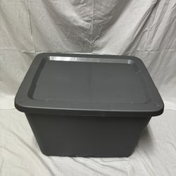 Sterilite 18 Gallon 68 L Tote Box Plastic, Dark Gray 