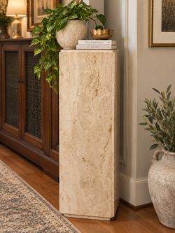 Elegant Natural Marble Pedestal / Display Stand – Approx. 2.5’ Tall