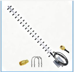 Yagi WiFi Antenna - 12dBi High Gain Directional 2.4GHz Antenna with RP-SMA Male Connector for Wireless Router, Security Camera, PR-SMA Male Adapter, E