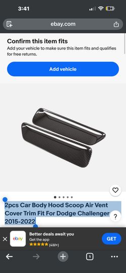 2pcs Car Body Hood Scoop Air Vent Cover Trim Fit For Dodge Challenger 2015-2022