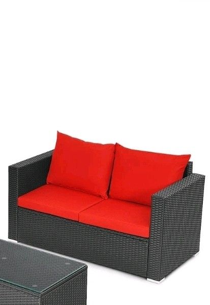 Blue Color Rattan Sofa, New In Box