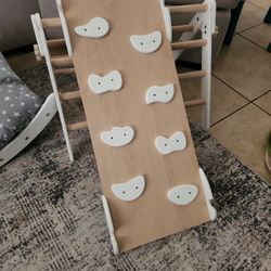 Wooden Climbing Or Rocking Chair And Slide