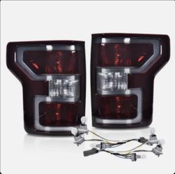 Tail Lights Fit For 2018-2020 Ford F-150 Smoked Rear Brake Tail Lights Assembly Lamps Pair