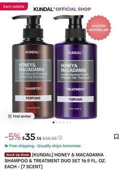 Kundal Honey & Macadamia Shampoo & Treatment Set