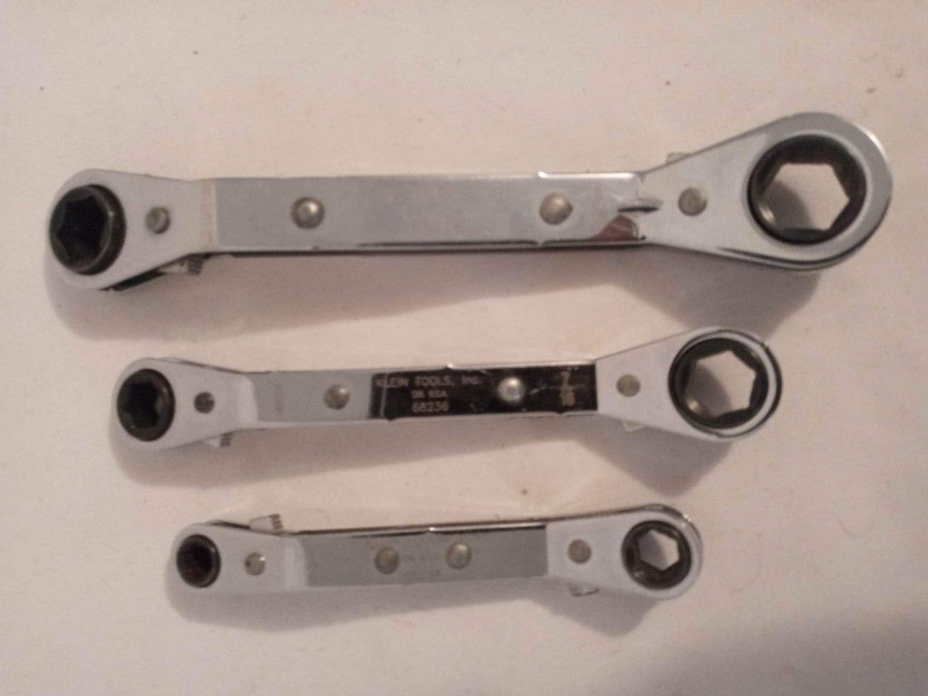 3 Klein Tools Made in USA Reversible Ratcheting Box Wrenches for Sale