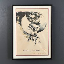 Vintage Abstract Modern Lithograph Print, Signed, c.1984 - Delivery Available