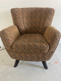 Accent Chair with Additional Yellow Slip Cover