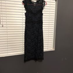 Blue Black Lace Dress 