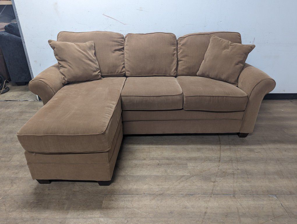 Tan Fabric Couch With Chaise ~Free Delivery~