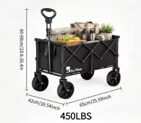 wagon All Terrain Wheel Foldable Camping Garden Cart, High Load-bearing Capacity, Large Capacity, Suitable For Camping Picnics, Garden Labor, Stall Sh