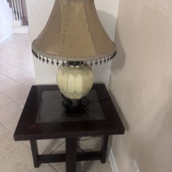 Lamp and 2 modern style chairs