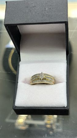 Gold Diamond Cluster Engagement Ring