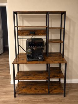 Industrial Rustic Baker's Rack with Shelves