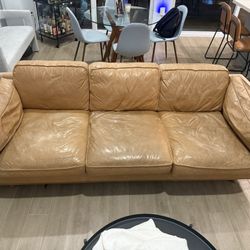West Elm Leather Couch- Offer