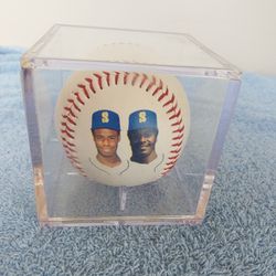 1990 Ken Griffey Jr And Sr Fotoball Baseball Includes Holder
