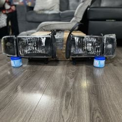 Dodge Ram Headlights Black Housing