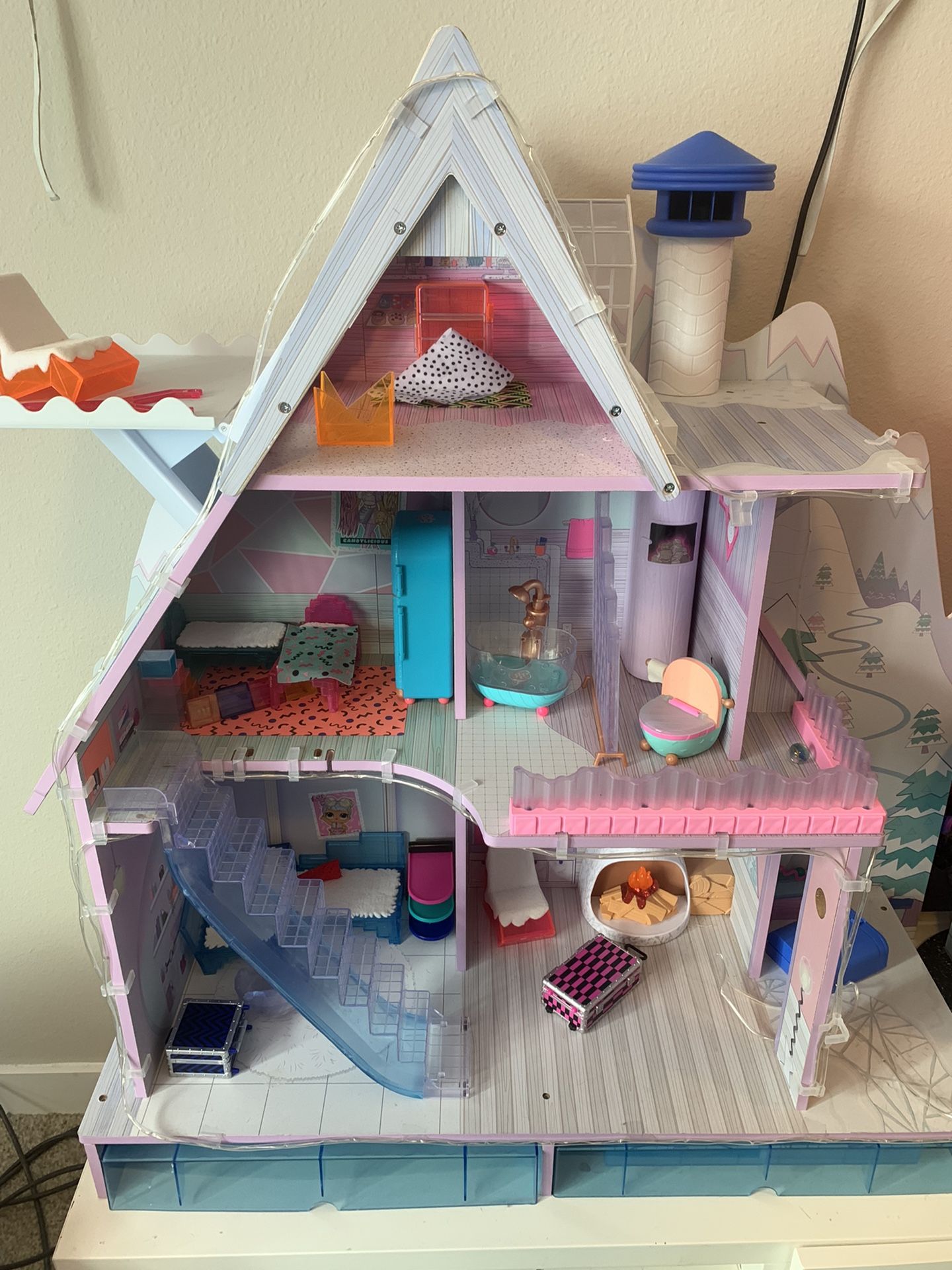 LOL Surprise Winter Disco Chalet Dollhouse Comes With Fake Snow!!!