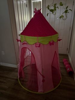Girls play tent