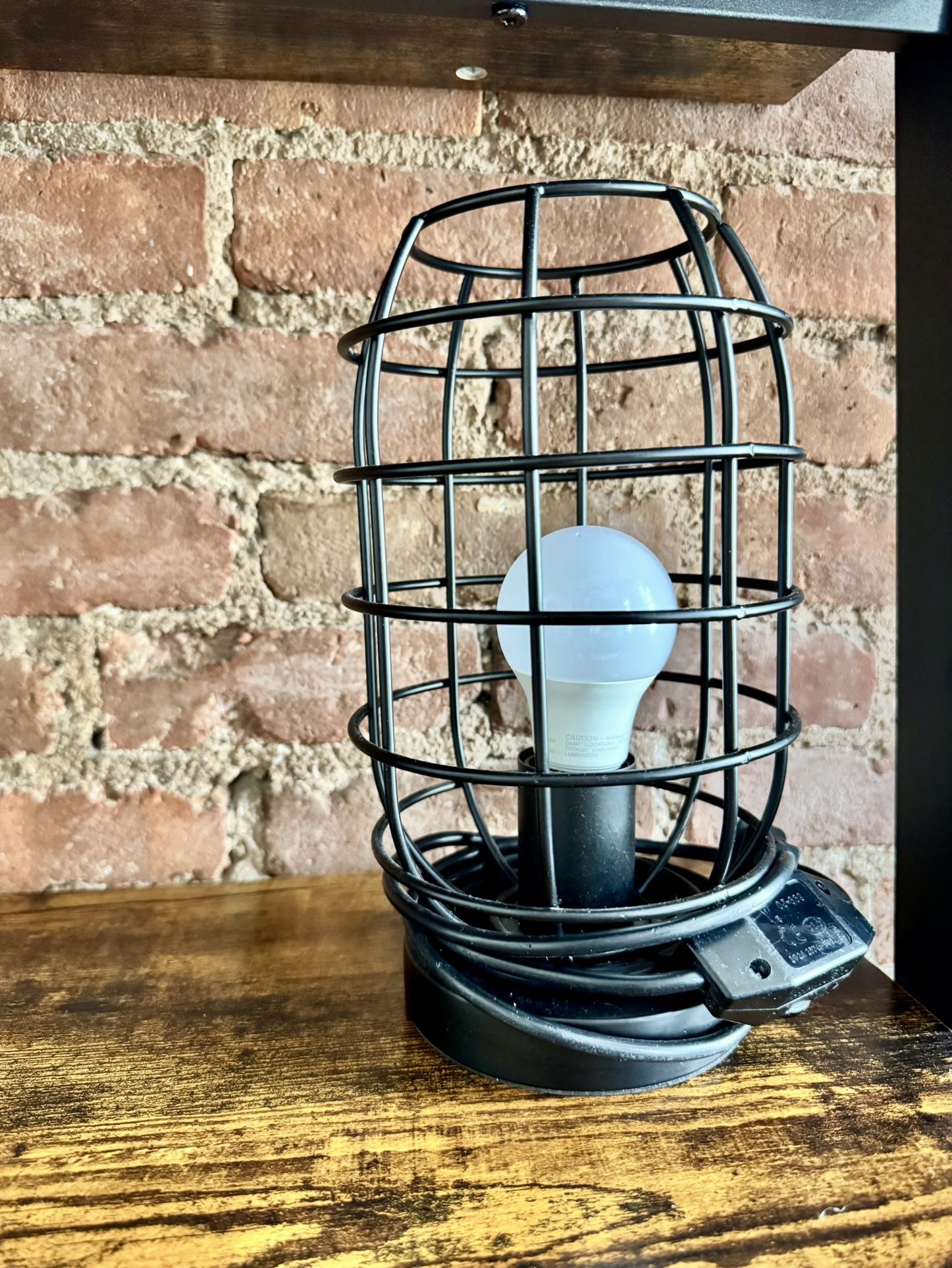 Industrial Table Lamp w Cord Dimmer Switch – Black