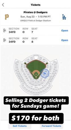 Dodger tickets for Sunday 8/23