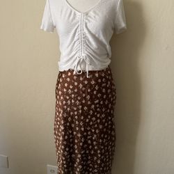 Floral print maxi skirt