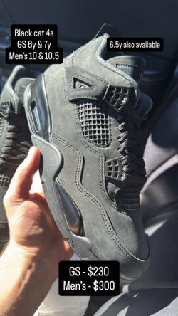 Jordan 4 black cat sizes 6y, 6.5y, 10 men, 13 men