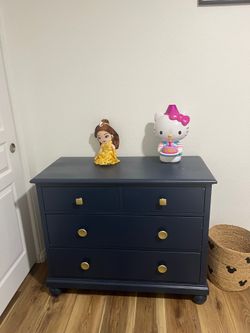 Navy blue solid wood dresser
