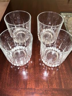 Set of 4 Crystal Cut Whiskey Glasses