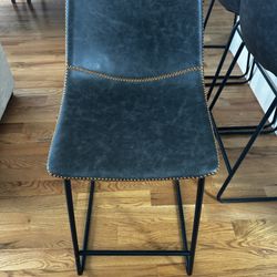 Chavis Upholstered Counter Stool with Metal Frame 