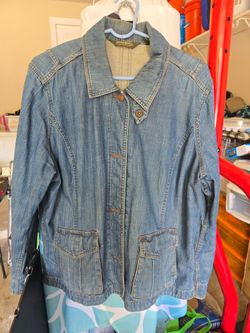 Eddie Bauer button-up denim women's jacket XXL