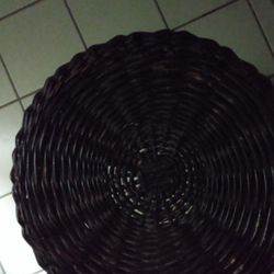 VERY NICE BLACK WICKER STOOL $10.