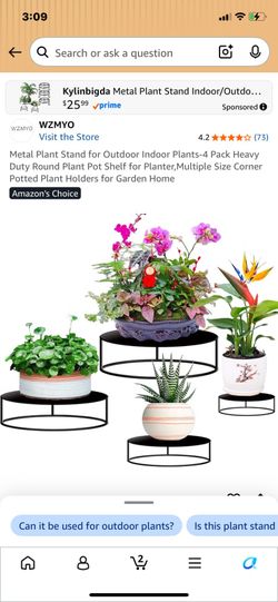 New inbox black metal 4pk indoor /outdoor plant stands