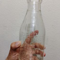 Antique Milk Glass Bottle Quart 5 Cent