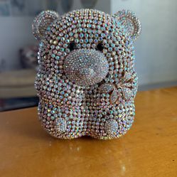 Brand New Rhinestone Bear Wristlet Clutch – Sparkly Statement Bag