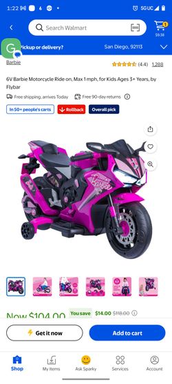 Barbie motorcycle kids.