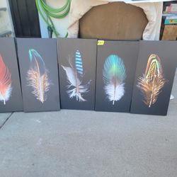 Feather Frames Set , Art, Decor