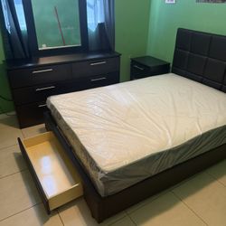 Full Bedroom Set With Mattress And  1Nightstand Dresser . Free Installation All New Furniture And Free Deliveries 
