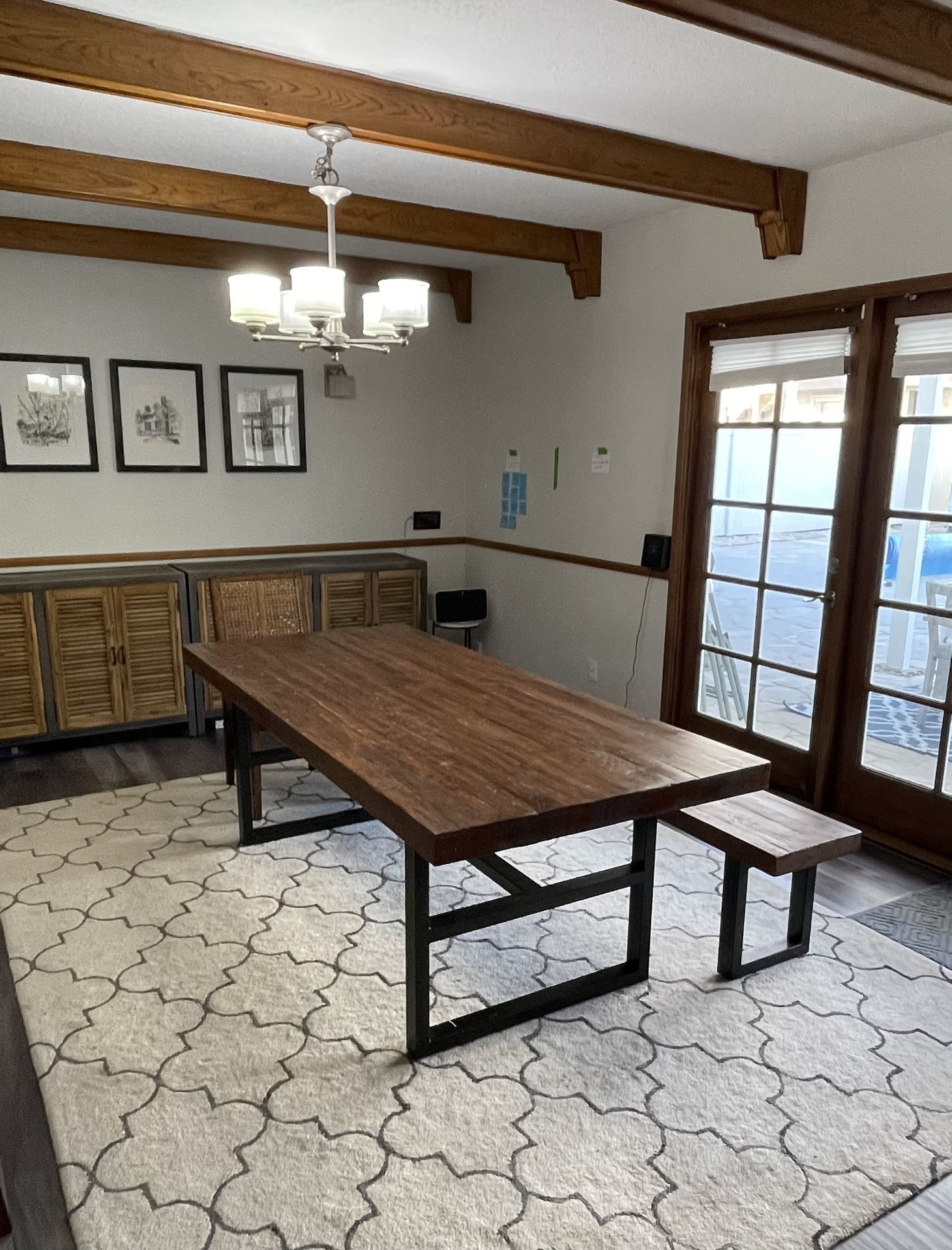 Pottery Barn Griffin Reclaimed Wood 86” Dining Table w/bench
