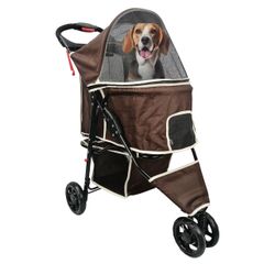 Pet Stroller for Convenience and Mobility | Effortless Cat and Dog Pet Carrier | Storage Compartment & Foldable for Easy Walking and Transport | Indoo