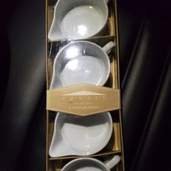 Set Of 4 Mini Round Creamers/ Sauce / Or Dressings