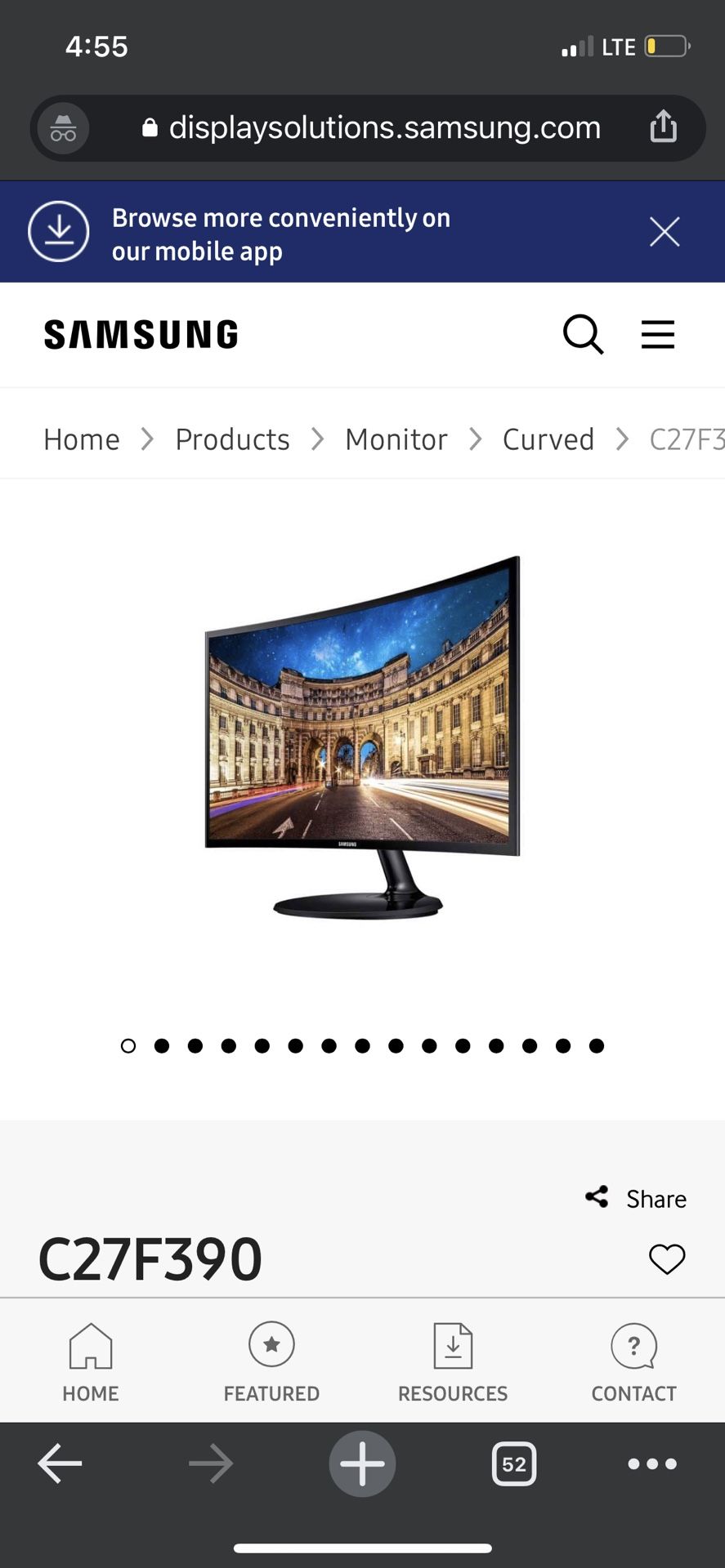 Samsung Curved Monitor 27” x3 + mount