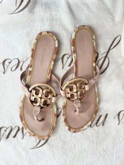Tory Burch Miller Sandals Enamel Pink size 9 1/2