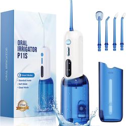Portable Water Flosser,Home and Travel Cordless Oral Irrigator, Power Dental Flosser with 2 Water Tank 300ml and 180ml,3 Adjustable Modes IPX7 Waterpr