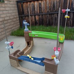Step 2 water Play used condition durable plastic with some markings

Used condition
Description
The Pump & Splash Shady Oasis is an outdoor water acti