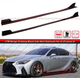 21-26 Lexus IS300 IS350 V1 Gloss Black Winglet Side Skirts