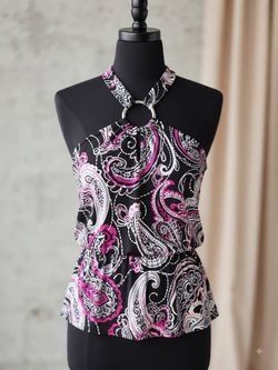 NWOT paisley halter top-S & beauty gift bag
