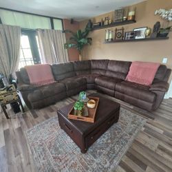 Brown  Sectional Electric Recliner 